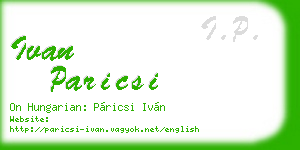 ivan paricsi business card