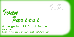 ivan paricsi business card